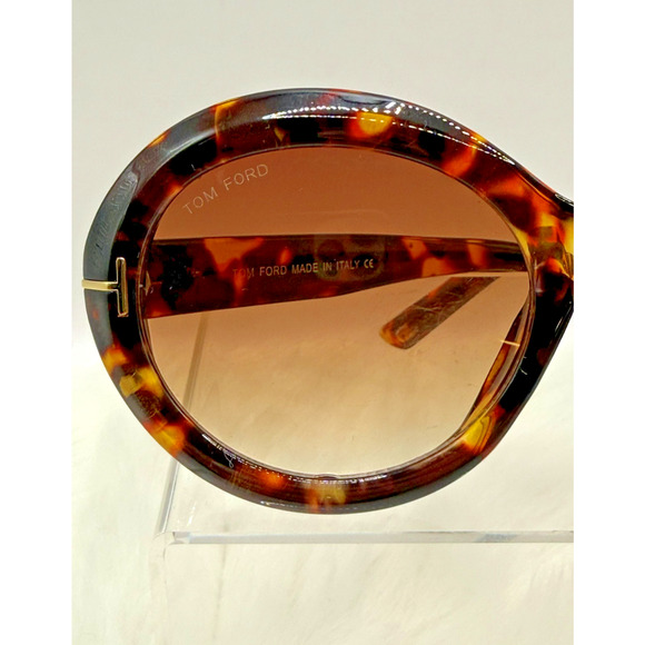 Tom Ford Liya-02 Dark Tortoise Havana Round Frame Sunglasses W/Case & Box main image 8